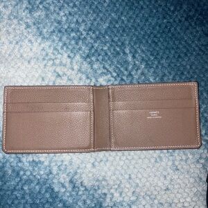 Hermes Tan Leather Card Holder
